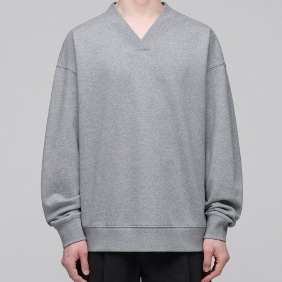 Musinsa Standard Oversized V-Neck Sweatshirt – Medium Grey