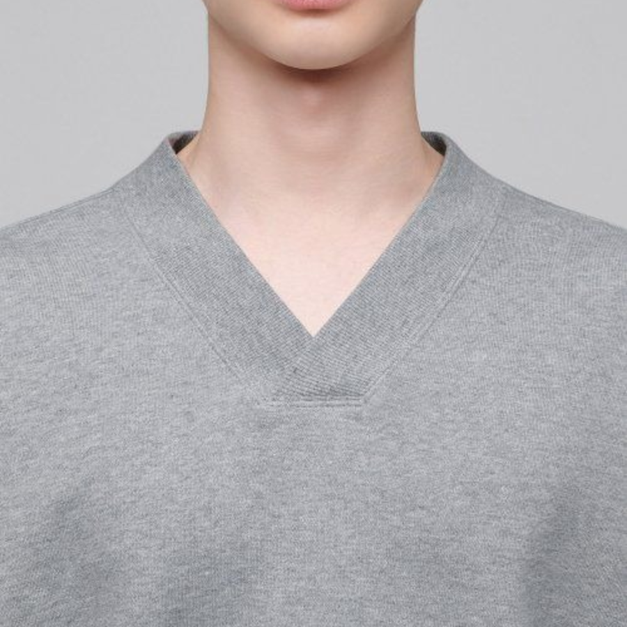 Musinsa Standard Oversized V-Neck Sweatshirt – Medium Grey