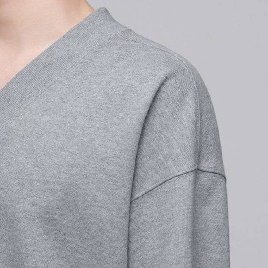 Musinsa Standard Oversized V-Neck Sweatshirt – Medium Grey