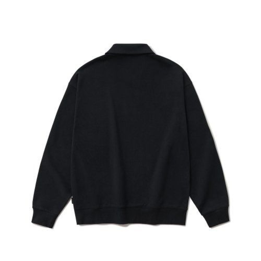 Melange Master Overfit Collar Half-Zip Sweatshirt – Black
