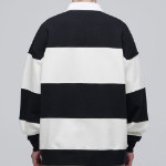 Musinsa Standard Oversized Stripe Rugby Sweatshirt – Black/White