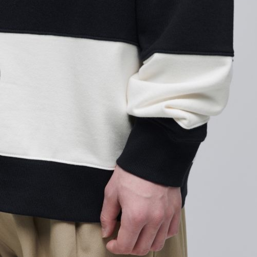 Musinsa Standard Oversized Stripe Rugby Sweatshirt – Black/White