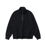 Melange Master Oversized Half-Zip Sweatshirt – Black