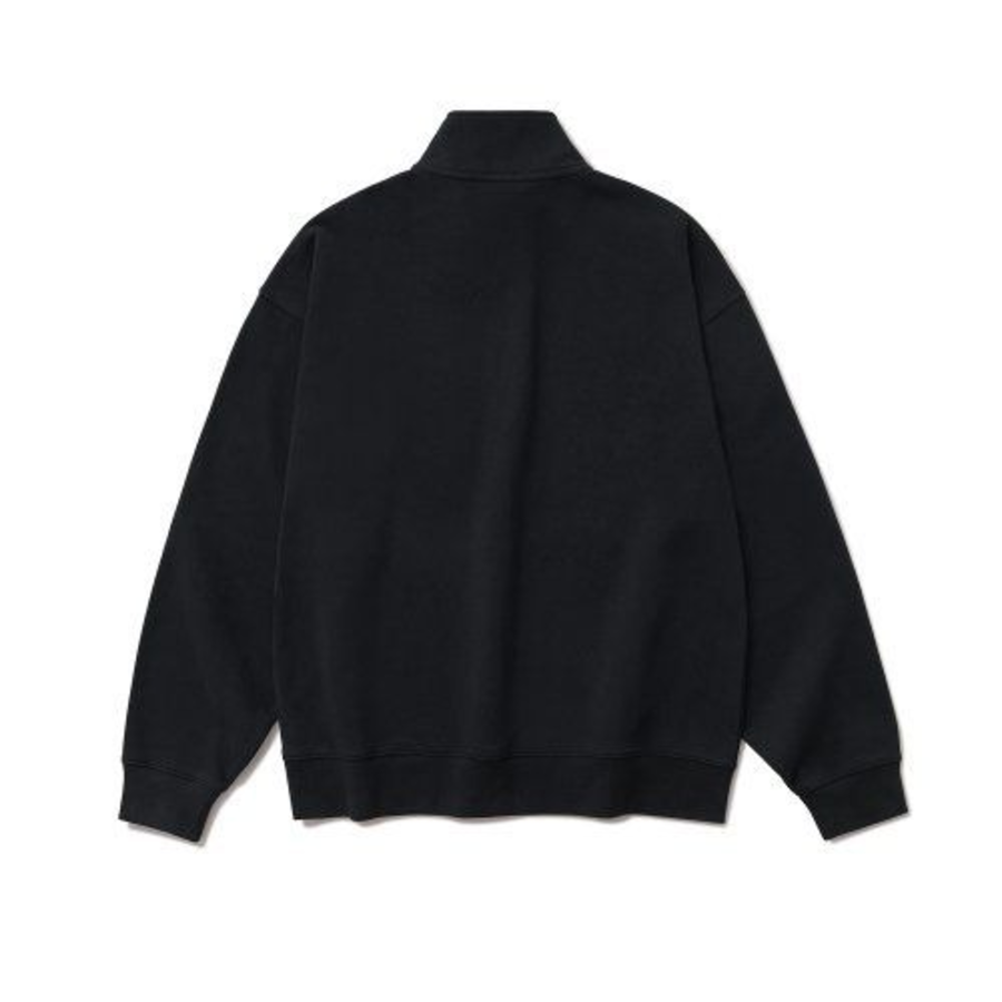 Melange Master Oversized Half-Zip Sweatshirt – Black