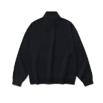 Melange Master Oversized Half-Zip Sweatshirt – Black