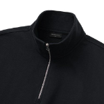 Melange Master Oversized Half-Zip Sweatshirt – Black