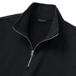 Melange Master Oversized Half-Zip Sweatshirt – Black