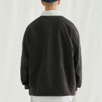 Melange Master Big Oversized Rugby Sweatshirt – Charcoal Grey