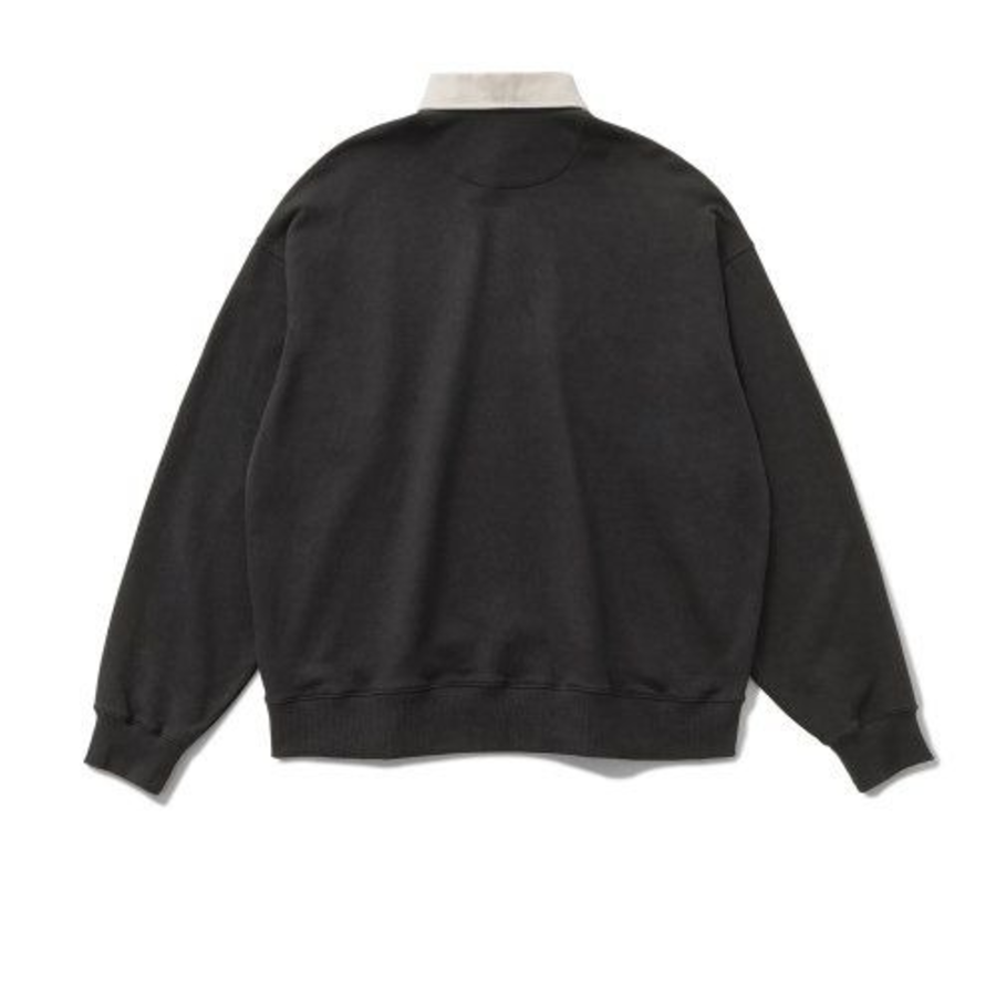 Melange Master Big Oversized Rugby Sweatshirt – Charcoal Grey
