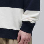 Musinsa Standard Oversized Stripe Rugby Sweatshirt – Navy/Cream