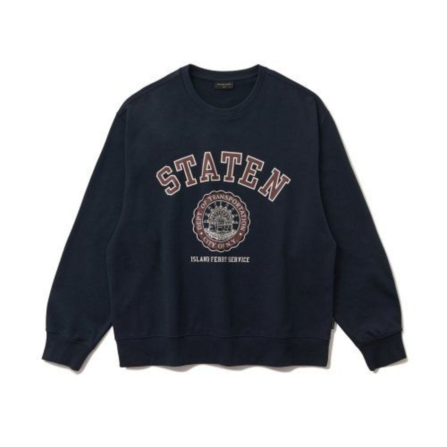 Melange Master Staten Emblem Oversized Sweatshirt – Navy