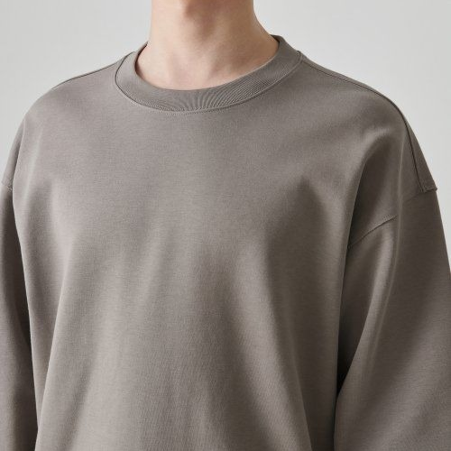 Musinsa Standard Flat Terry Raw Edge Cutting Oversized Sweatshirt – Beige