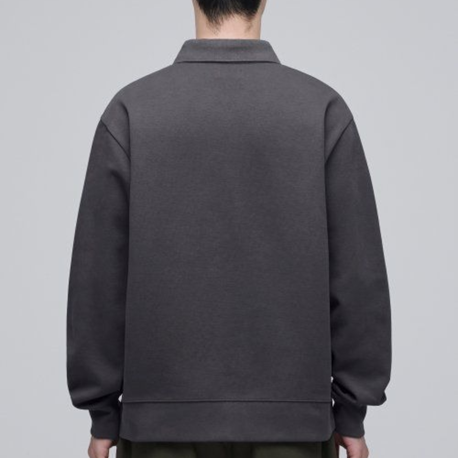 Musinsa Standard Flat Terry Relax Fit Collared Sweatshirt – Gunmetal