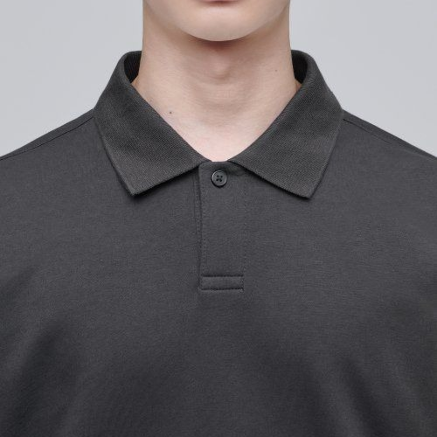 Musinsa Standard Flat Terry Relax Fit Collared Sweatshirt – Gunmetal