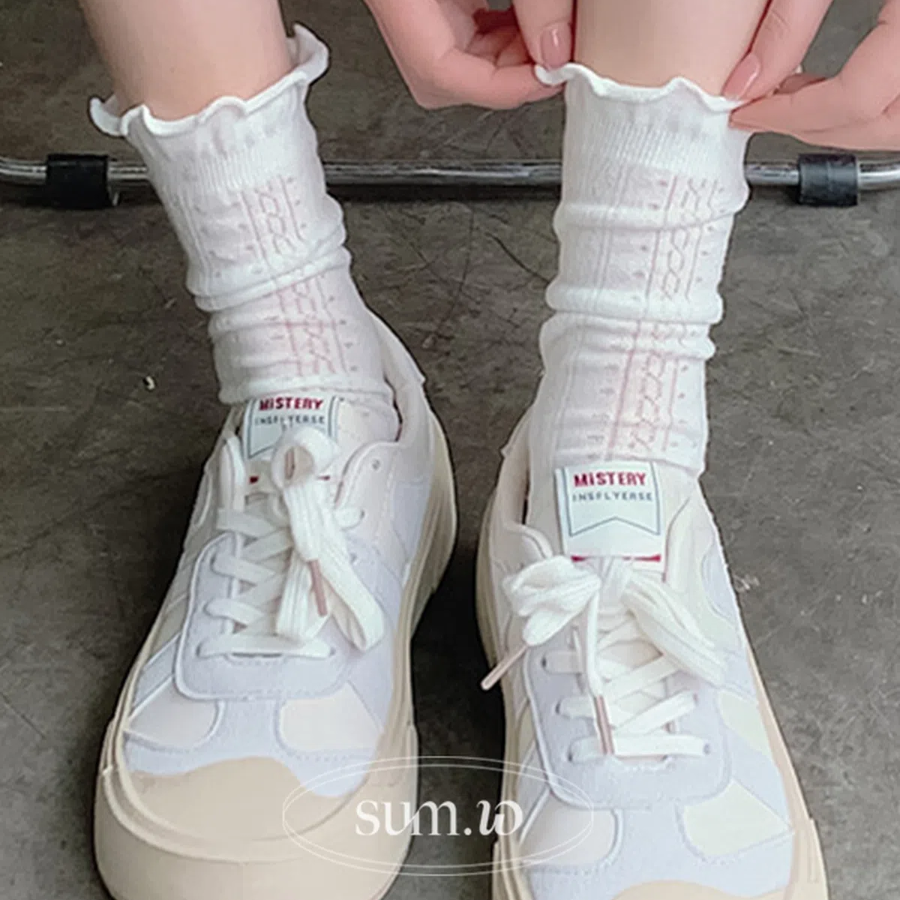 Набор из 5 пар прозрачных носков с кружевом и фестонами — лёгкость, женственность и разнообразие каждый день