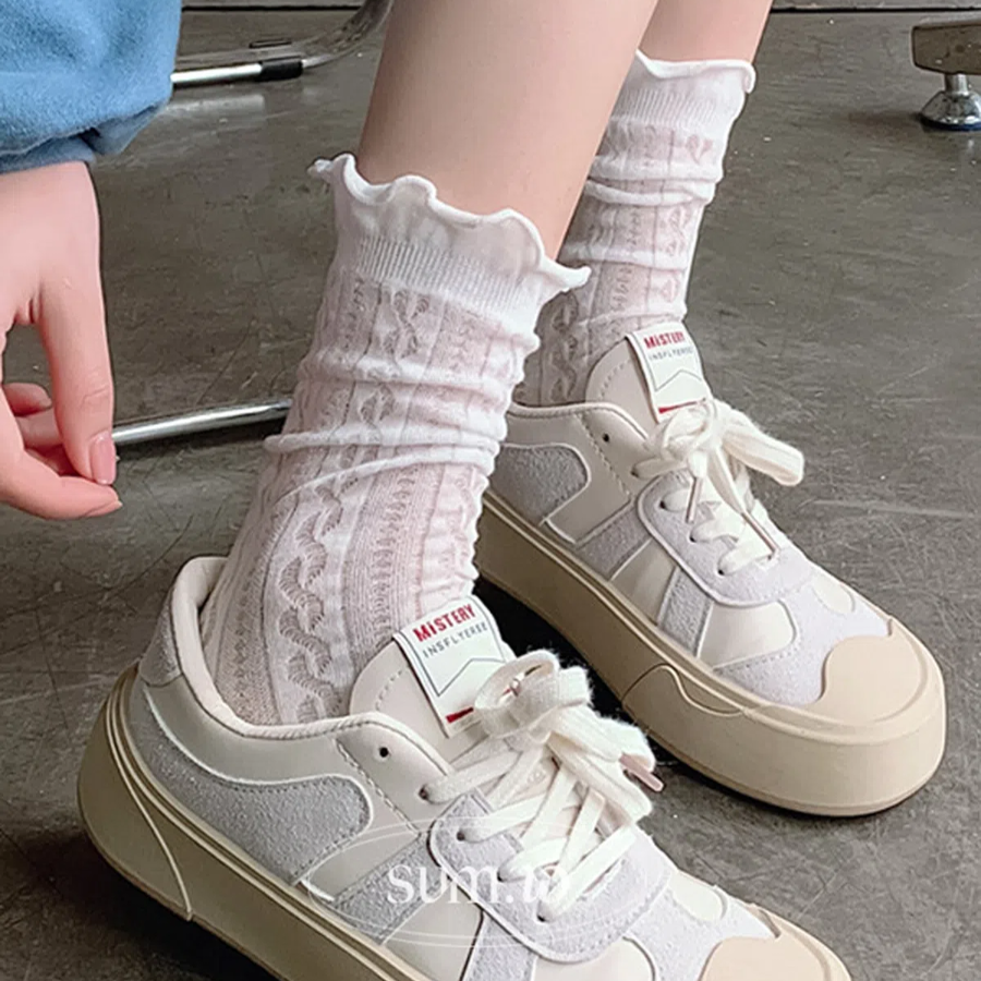 Набор из 5 пар прозрачных носков с кружевом и фестонами — лёгкость, женственность и разнообразие каждый день