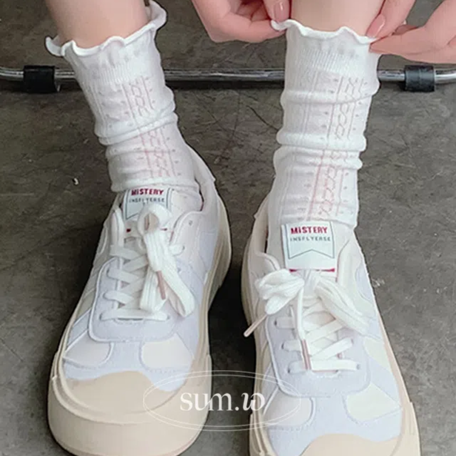 Набор из 5 пар прозрачных носков с кружевом и фестонами — лёгкость, женственность и разнообразие каждый день