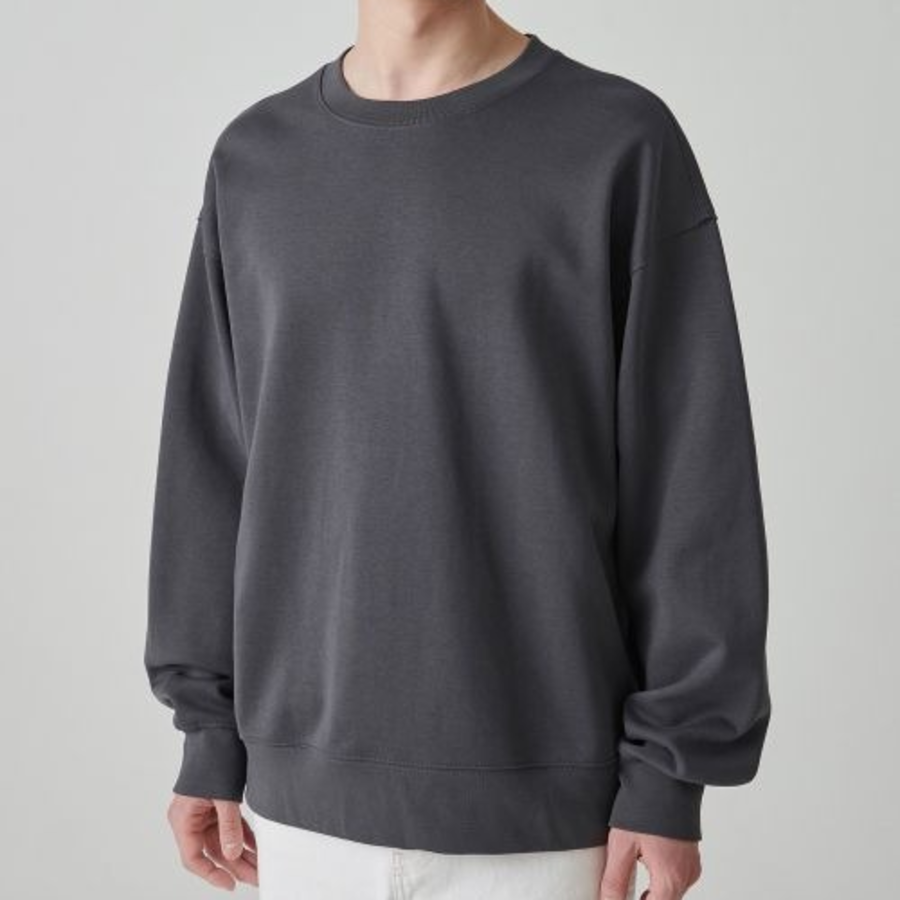 Musinsa Standard Flat Terry Raw Edge Cutting Oversized Sweatshirt – Gunmetal
