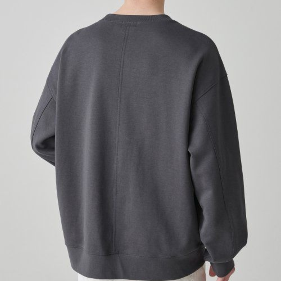 Musinsa Standard Flat Terry Raw Edge Cutting Oversized Sweatshirt – Gunmetal