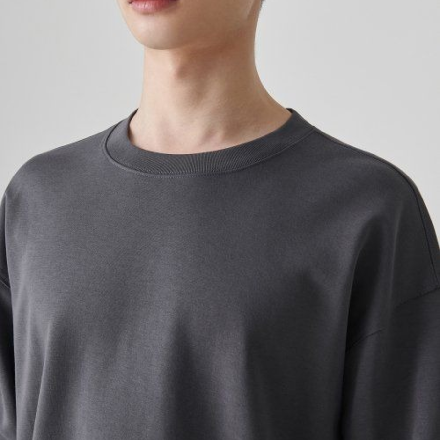 Musinsa Standard Flat Terry Raw Edge Cutting Oversized Sweatshirt – Gunmetal