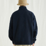 Melange Master Oversized Half-Zip Sweatshirt – Navy