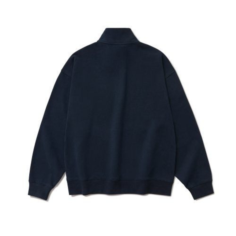 Melange Master Oversized Half-Zip Sweatshirt – Navy