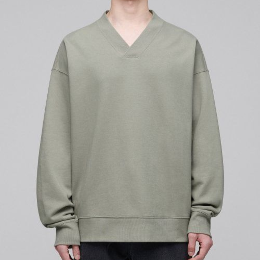 Musinsa Standard Oversized V-Neck Sweatshirt – Pistachio