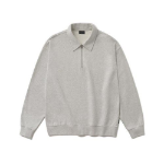 Melange Master Oversized Collar Half-Zip Sweatshirt – Oatmeal