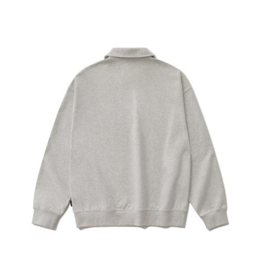 Melange Master Oversized Collar Half-Zip Sweatshirt – Oatmeal
