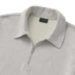 Melange Master Oversized Collar Half-Zip Sweatshirt – Oatmeal