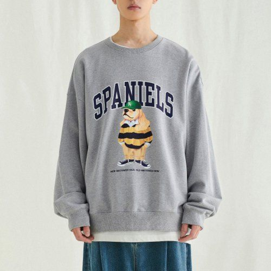 Melange Master Spaniel Overfit Sweatshirt – Grey