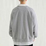 Melange Master Big Oversized Rugby Sweatshirt – Melange Grey