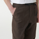 Back Satin Wide Belted Fatigue Pants [Brown]