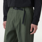 Back Satin Wide Belted Fatigue Pants [Khaki]