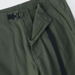 Back Satin Wide Belted Fatigue Pants [Khaki]