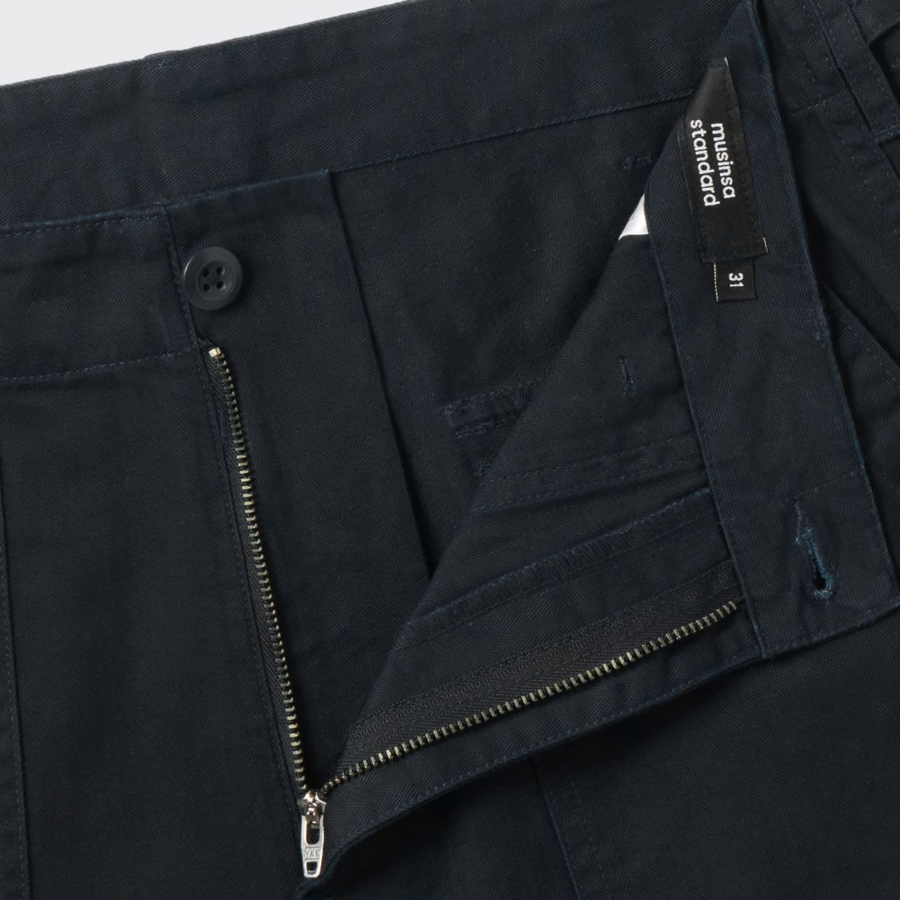 Cotton Herringbone Replica Fatigue Pants [Black]