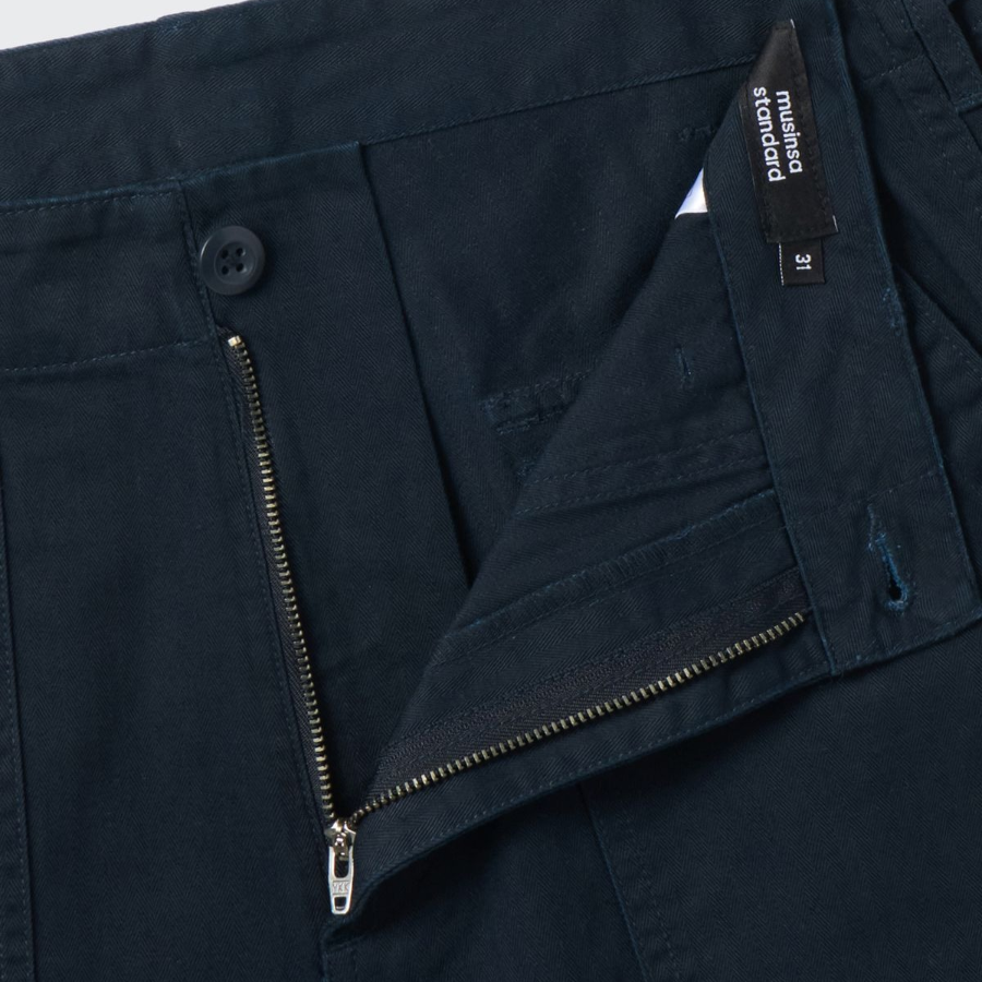 Cotton Herringbone Replica Fatigue Pants [Navy]