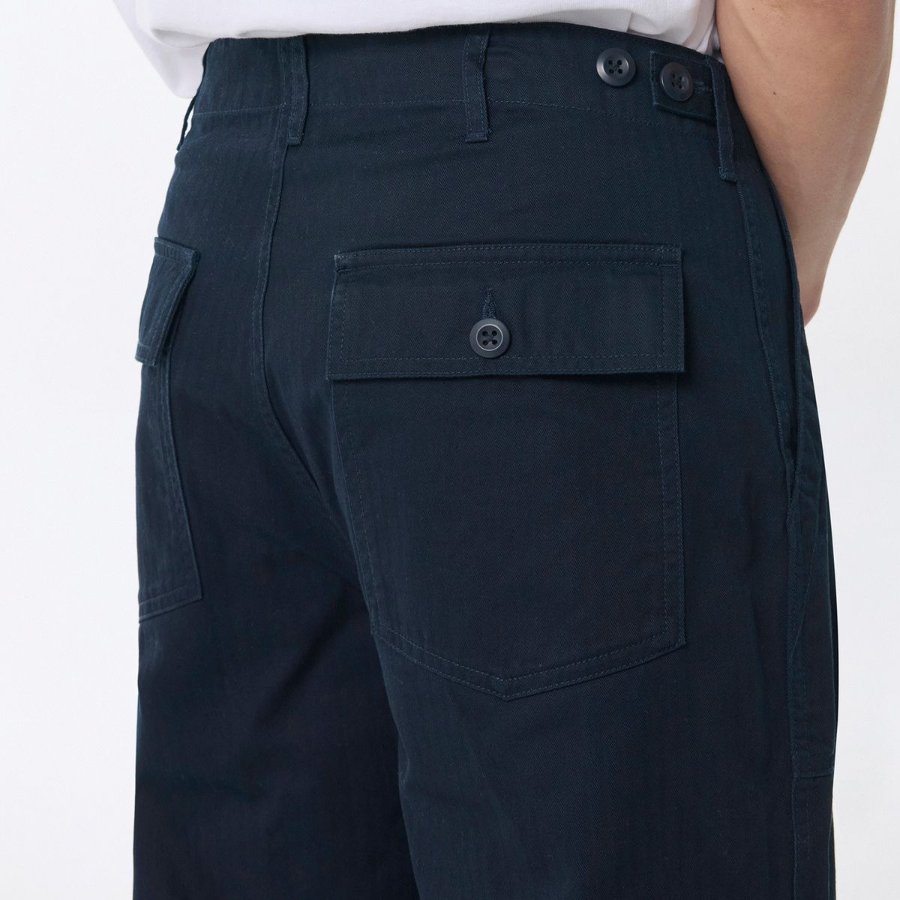 Cotton Herringbone Replica Fatigue Pants [Navy]