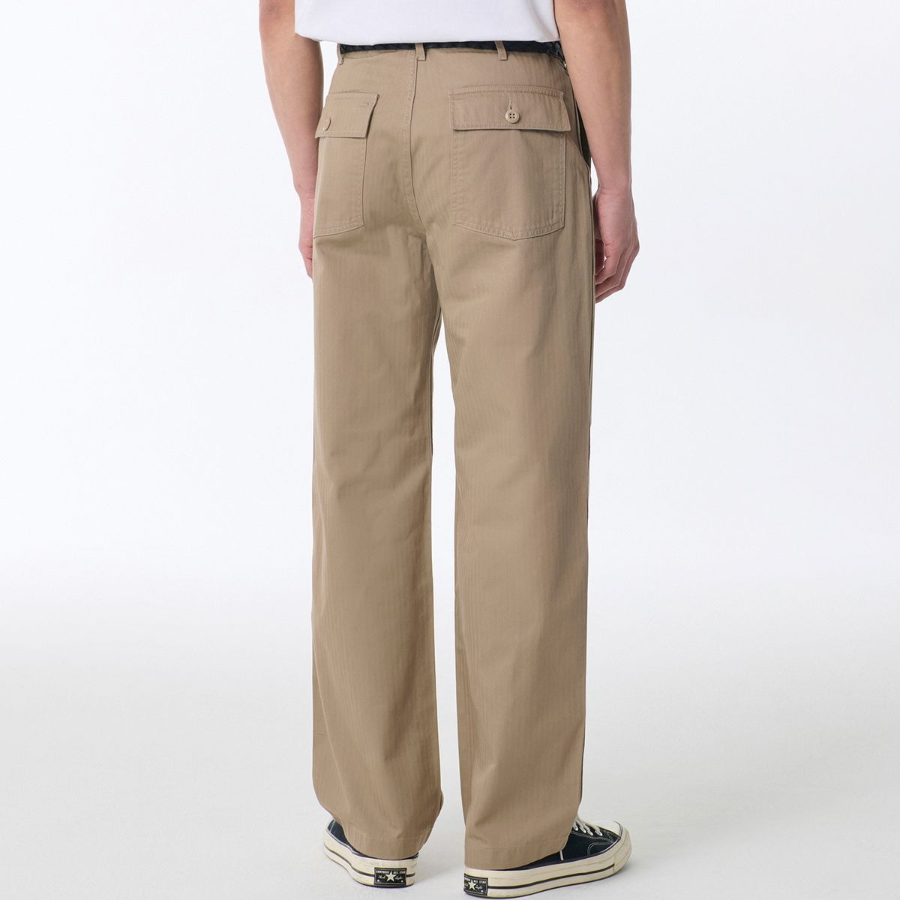 Cotton Herringbone Replica Fatigue Pants [Beige]