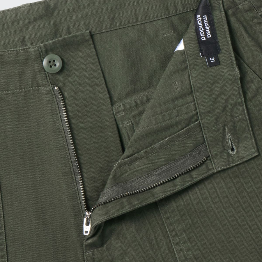 Cotton Herringbone Replica Fatigue Pants [Khaki]