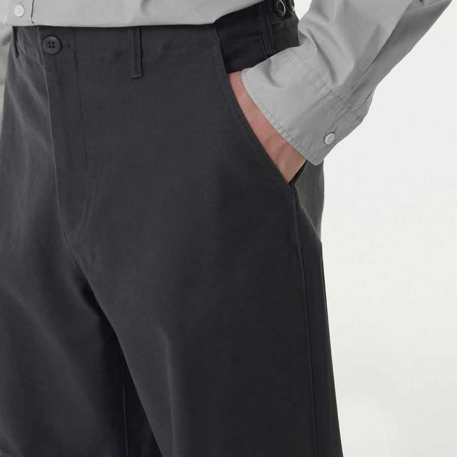 Back Satin Parachute Pants [Dark Gray]