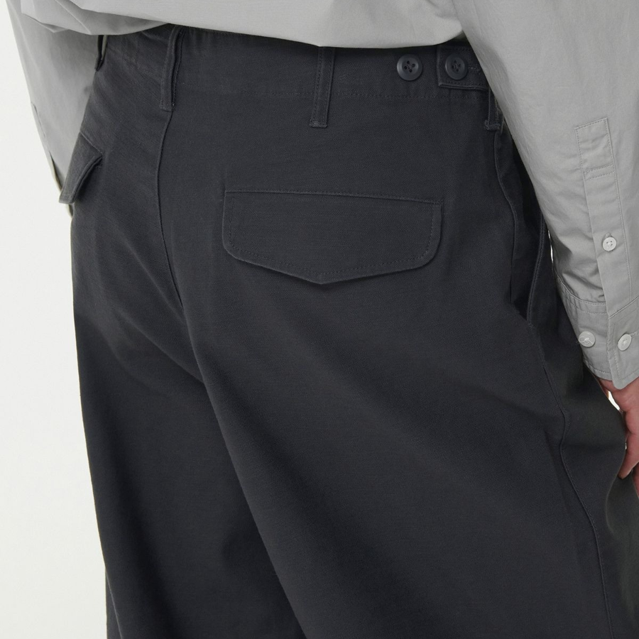 Back Satin Parachute Pants [Dark Gray]