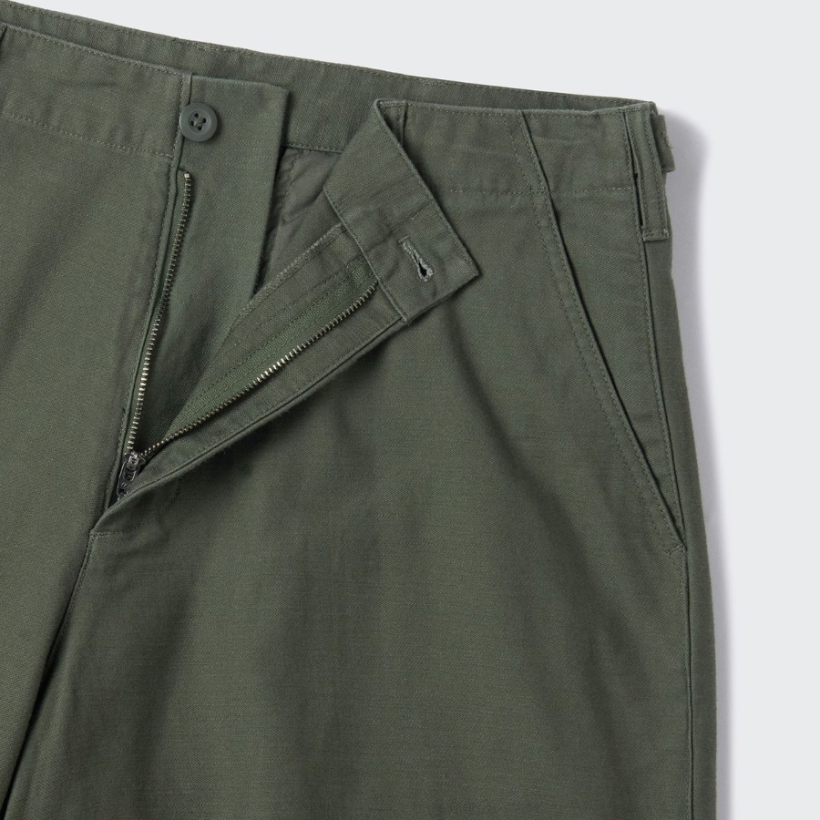 Back Satin Parachute Pants [Khaki]
