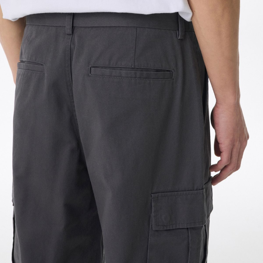 One Tuck Wide Cargo Pants [Dark Gray]
