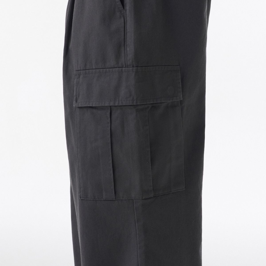 One Tuck Wide Cargo Pants [Dark Gray]