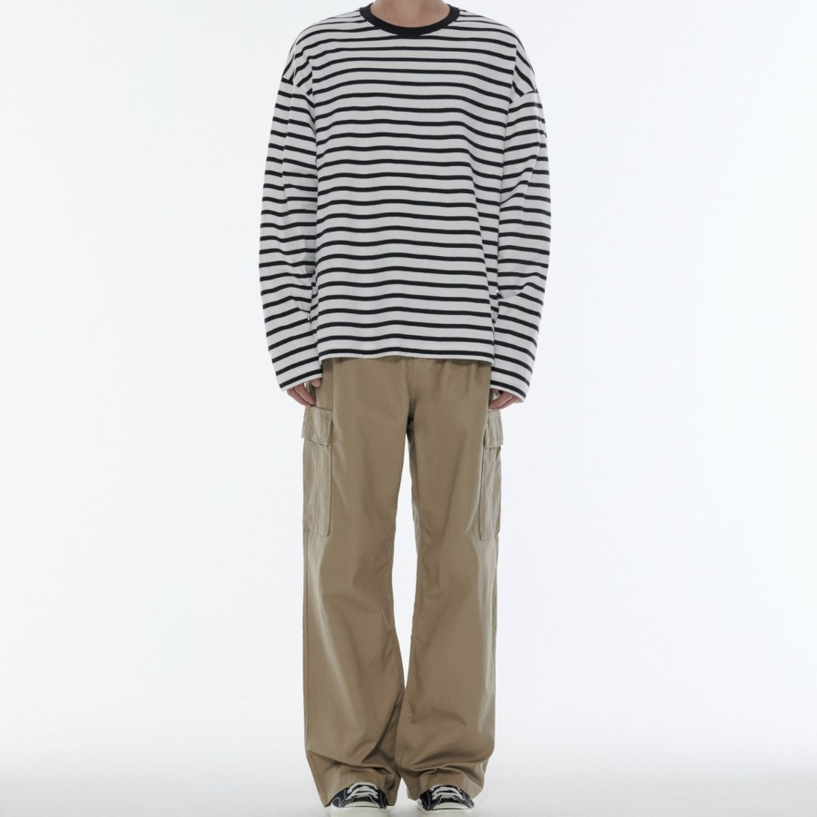 One Tuck Wide Cargo Pants [Beige]