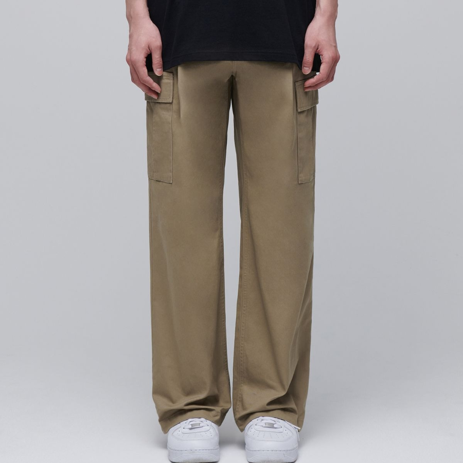 One Tuck Wide Cargo Pants [Beige]