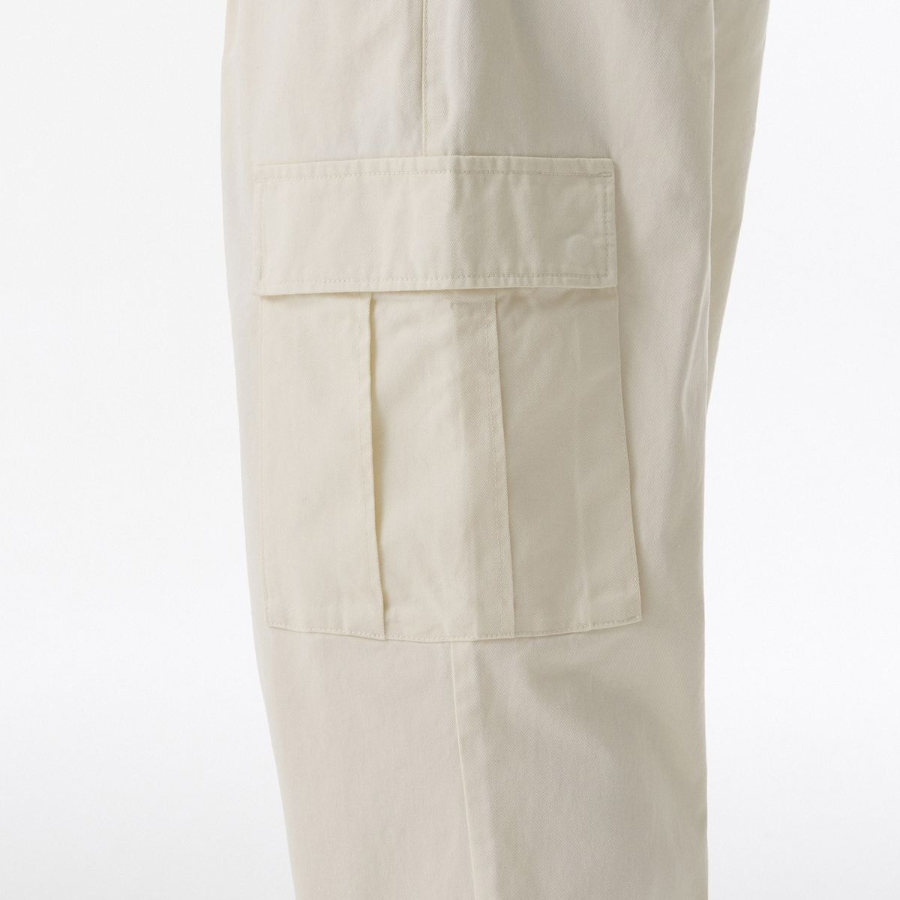 One Tuck Wide Cargo Pants [Cream]