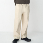 Cotton Loose Tapered Banding Pants [Cream]