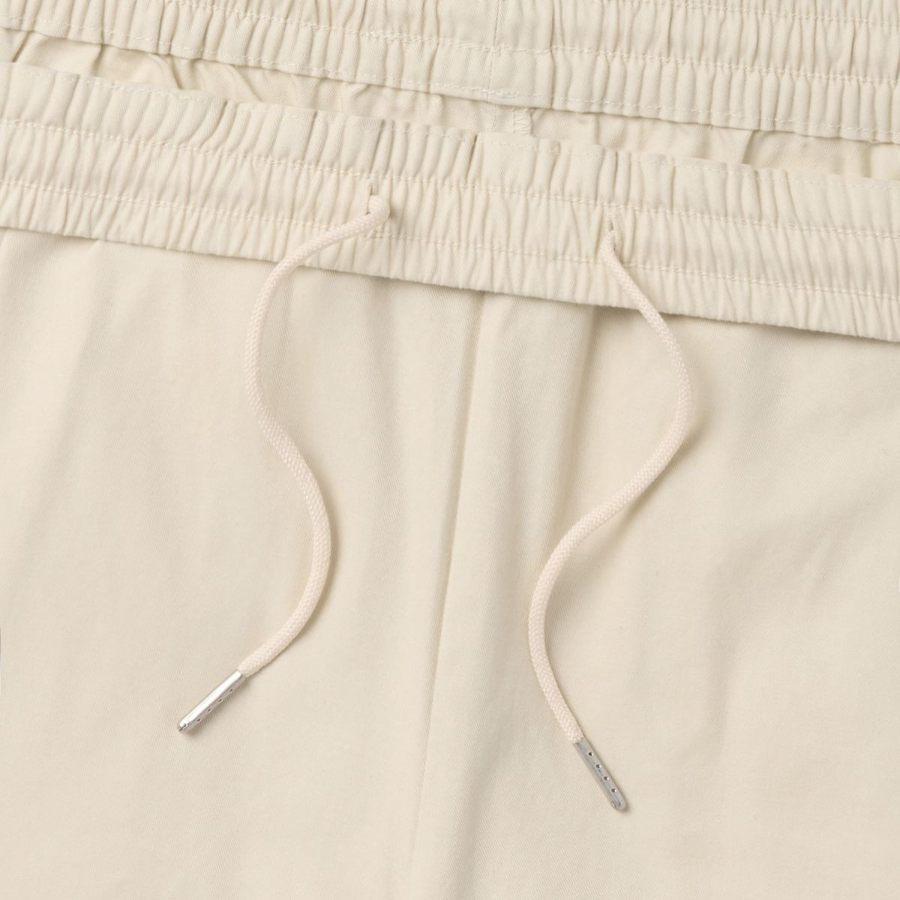 Cotton Loose Tapered Banding Pants [Cream]